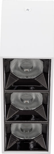 GloboStar Luminar Superior Dreifach LED Warmes Weiß Spot in Weiß Farbe