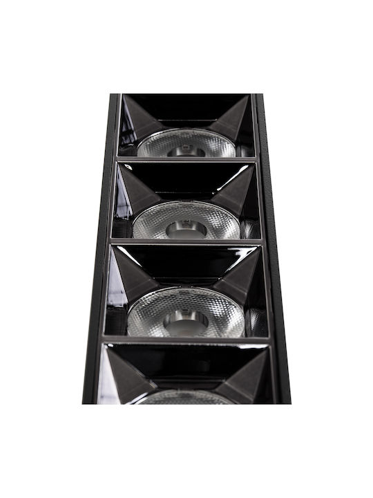 GloboStar Luminar Superior LED Alb Cald Spot cu 5 Lumini în Culoare Negru