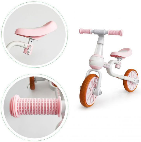 Ecotoys Bicicletă de Echilibru pentru Copii Roz