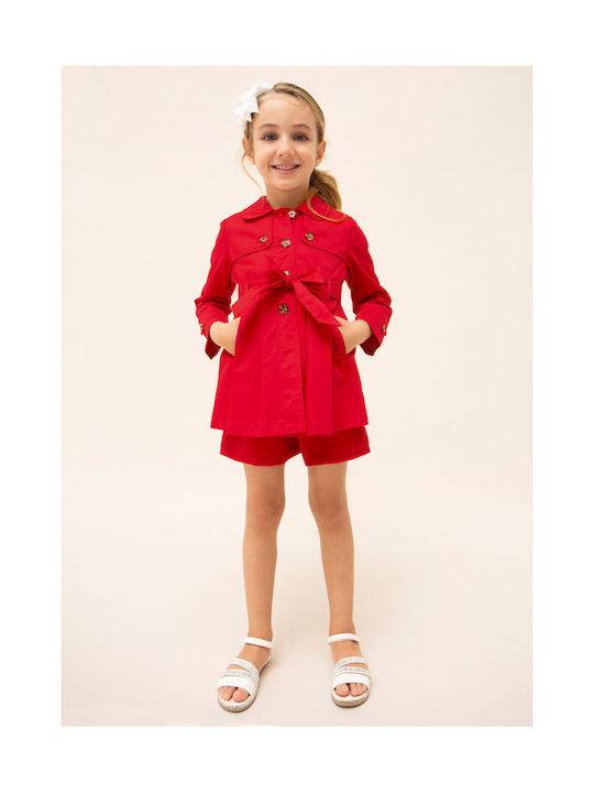 Mayoral Girls Trench Coat Red