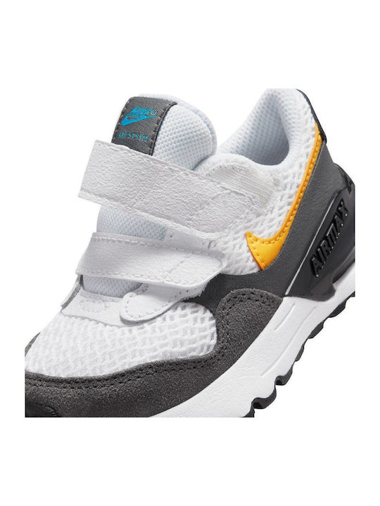 Air Max Systm Kinder Sneakers mit Klettverschluss White / Iron Grey / Laser Orange