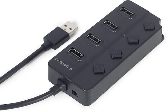 Gembird USB 2.0 4 Port Hub with USB-A Connection and External Power Supply