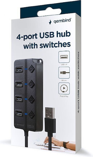 Gembird Hub 4 Porturi USB 2.0 Cu Conectare USB-A
