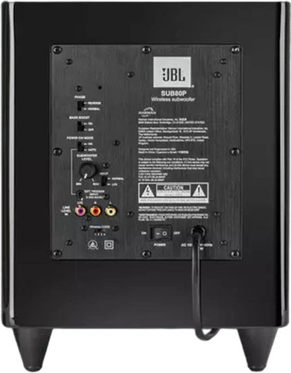 JBL SUB80P JBLSUB80PBLKAM Ασύρματο Αυτοενισχυόμενο Subwoofer με Ηχείο 8" 200W Μαύρο