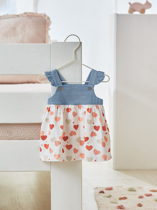Kinderkleid Ärmellos Denim Weiß