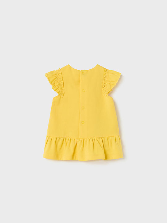 Mayoral Παιδικό Φόρεμα Κοντομάνικο Κίτρινο