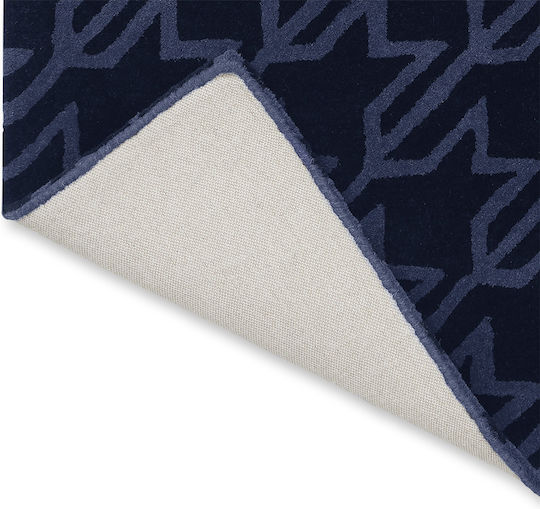 Ted Baker Houndstooth Lucrat manual Covor Rectangular Din lână 162808 Dark Blue