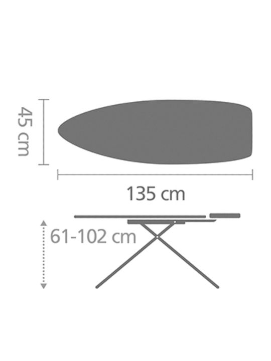 Brabantia Ironing Board for Steam Iron Foldable 135x45cm