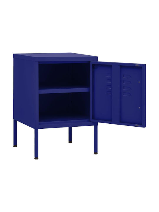 Metallic Bedside Table Ναυτικό Μπλε 35x35x51cm