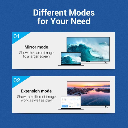 Vention Кабел DisplayPort мъжки - HDMI мъжки 3м Черен (HAGBI)
