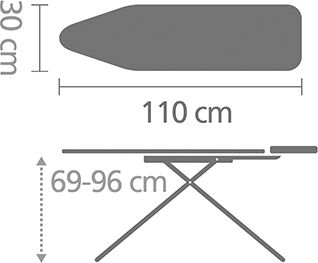 Brabantia Σιδερώστρα για Σίδερο Ατμού Σπαστή Denim Blue 110x30x96cm