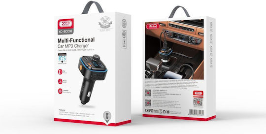 XO FM Transmitter Αυτοκινήτου BCC08 με Bluetooth / Type-C / USB