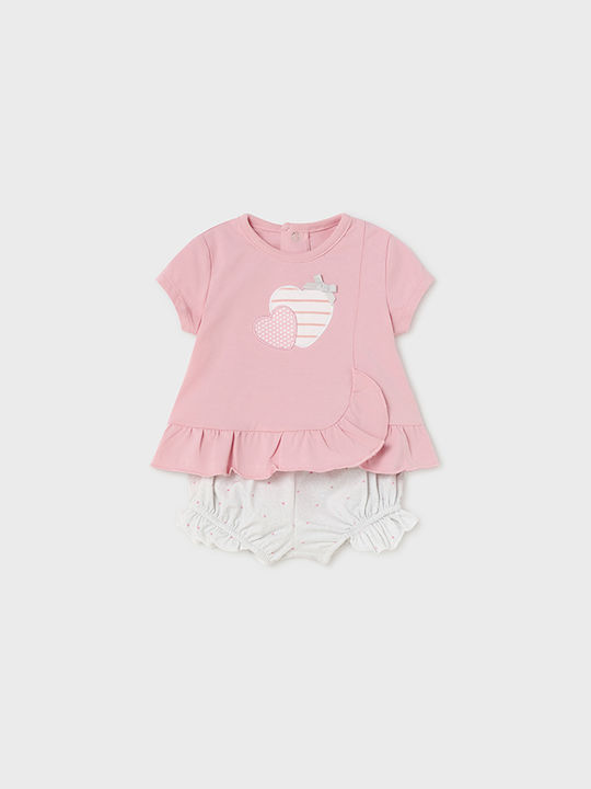 Mayoral Kids Set with Shorts Summer 4pcs Pink