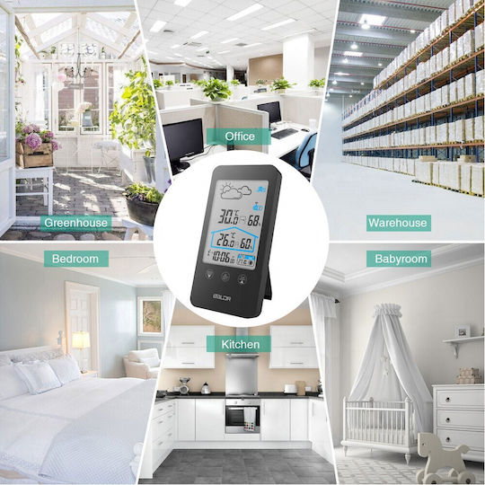 Baldr LCD Touch Screen Wireless Digital Weather Station Wall Mounted / Tabletop Black
