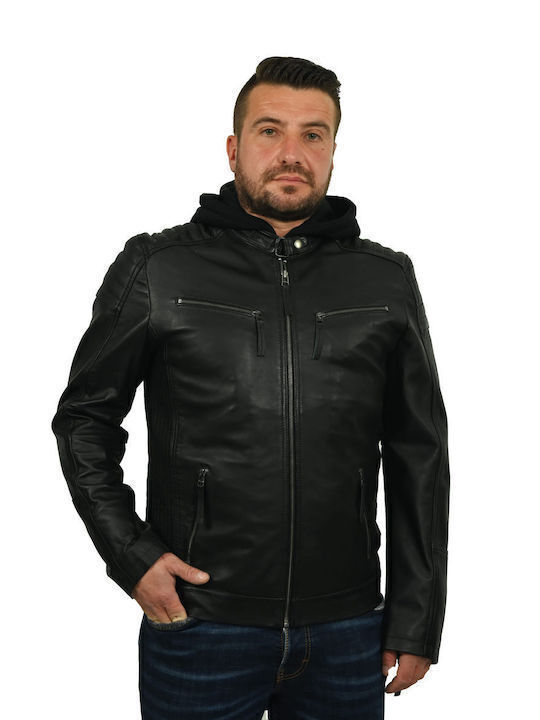 Herren Lederjacke David - Schwarz