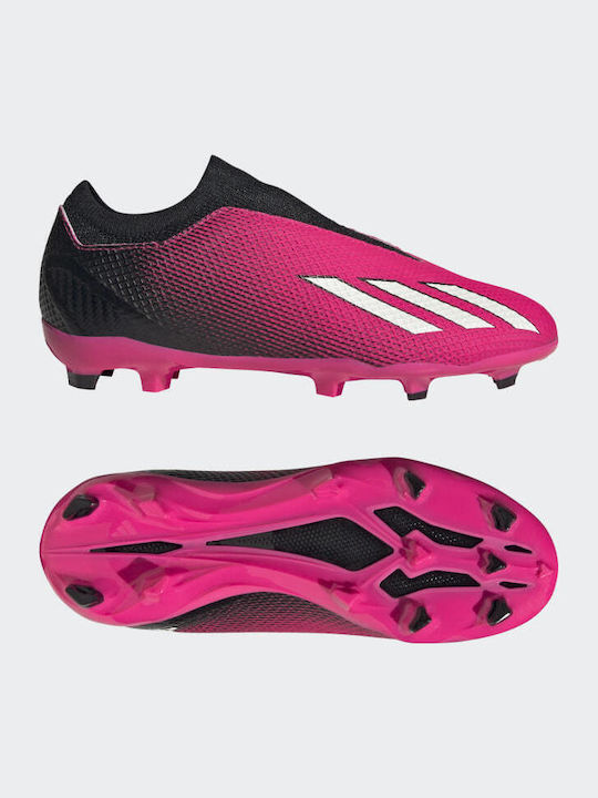 X Speedportal.3 FG Kids Soccer Cleats with Molded Taps Team Shock Pink 2 Zero Metallic Core Black