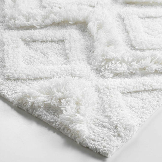 Douceur d'Intérieur Badematte Baumwolle Rechteckig Jacquard Ikatis 1801625 White 50x80cm