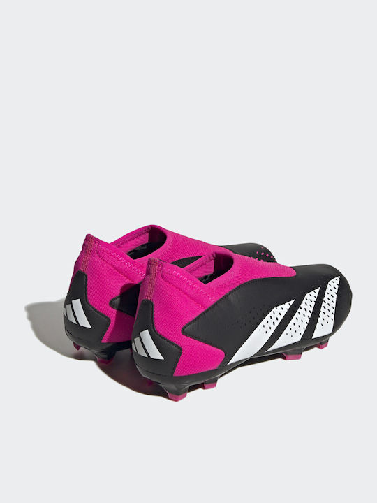 Predator Precision.3 Laceless Firm Ground TF Παιδικά Ποδοσφαιρικά Παπούτσια με Σχάρα Core Black / Cloud White / Team Shock Pink 2