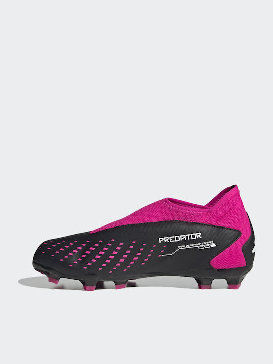 Predator Precision.3 Laceless Firm Ground TF Παιδικά Ποδοσφαιρικά Παπούτσια με Σχάρα Core Black / Cloud White / Team Shock Pink 2