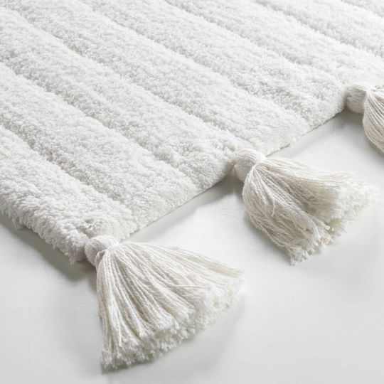 Douceur d'Intérieur Πατάκι Μπάνιου Βαμβακερό Minatis 1801627 White / White 50x80εκ.