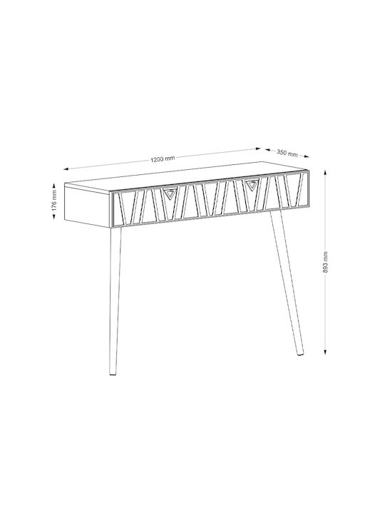 Forest Wooden Console Table Λαδί L120xW35xH89.3cm