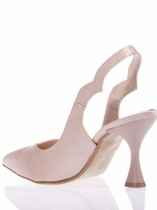 BEATRIS B783 NACKT SLINGBACK PUMPS SATIN