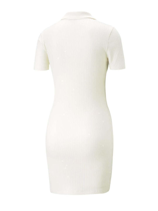 Classics Sommer Mini Sportlich Damenkleid Kurzärmelig Beige