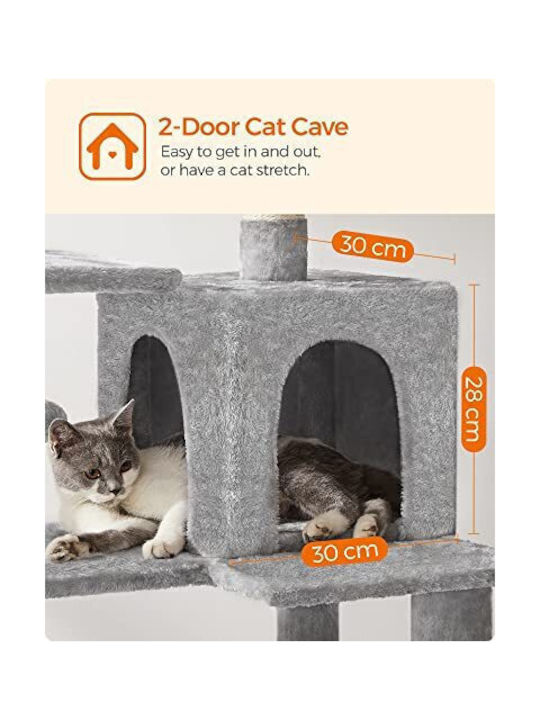 Feandrea Scratching Post Cat Trees Gray 5 levels 55x45x143cm