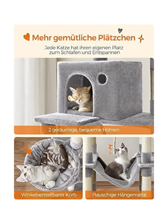 Feandrea Scratching Post Cat Trees Gray 5 levels 60x50x206cm