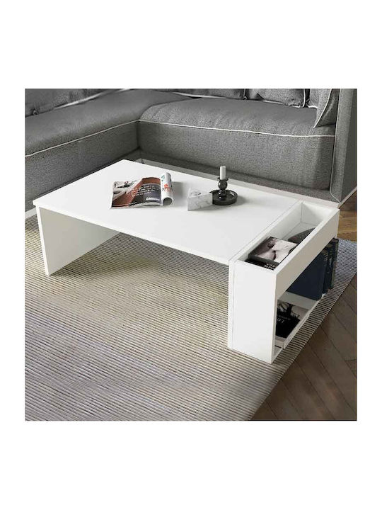 Rectangular Coffee Table View Wooden White L95xW50xH34cm.