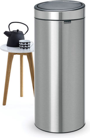 Brabantia Κάδος NewIcon Απορριμμάτων από Ανοξείδωτο Ατσάλι Push Steel Matt 30lt