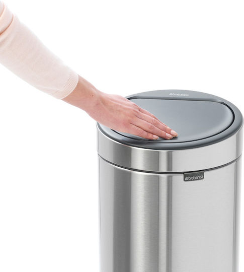 Brabantia Κάδος NewIcon Απορριμμάτων από Ανοξείδωτο Ατσάλι Push Steel Matt 30lt