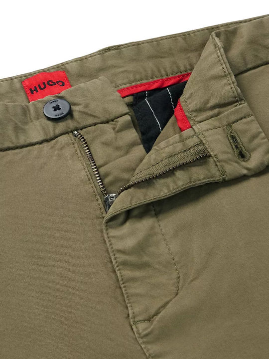 Hugo Boss Pantaloni pentru bărbați Chino Elastice cu Croială Slim Kaki