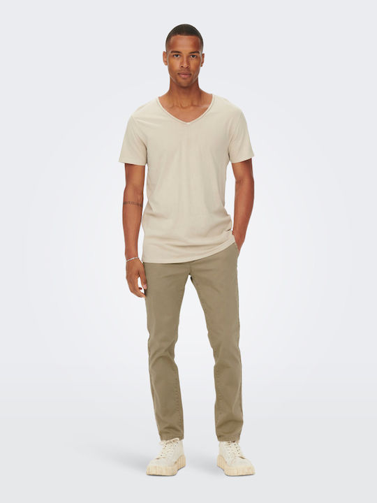 Pantaloni Chino Elastic Beige