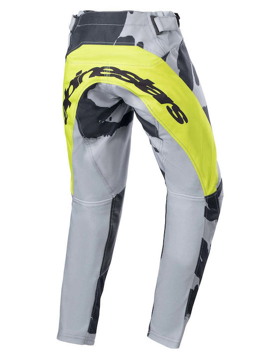 Alpinestars Racer Tactical Kids 4 Season Motorcycle Pants Cast Gray Camo/Yellow Fluo