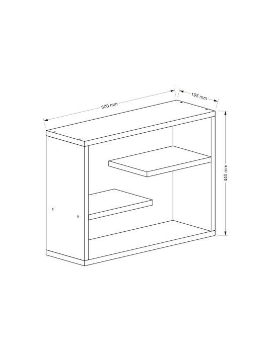 Ράφι Τοίχου Tino Λευκό 60x19.5x44εκ.