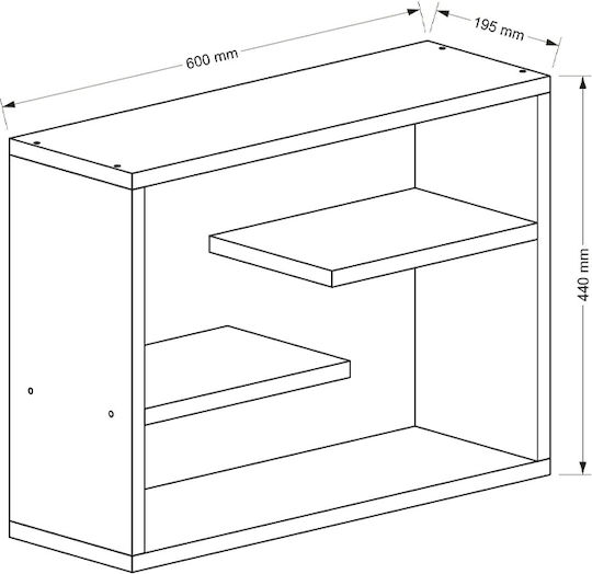 Стенен Рафт Tino Бял 60x19.5x44см GP042-0164 1