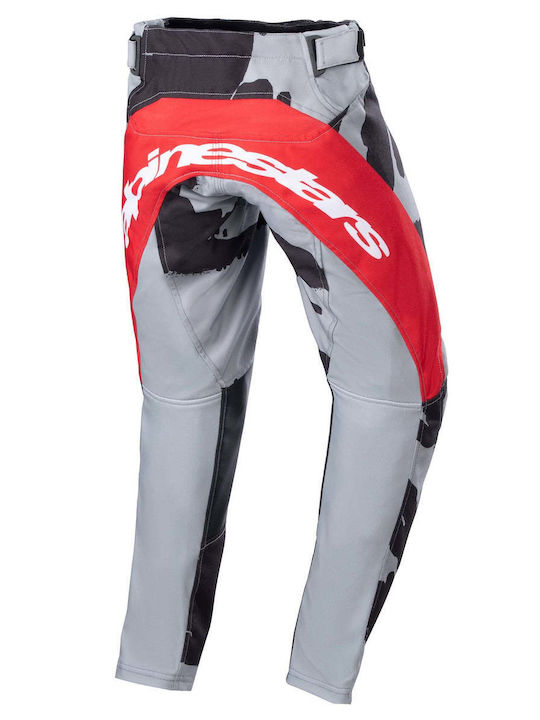 Alpinestars Racer Tactical Copii Pantaloni Motocicletă 4 Anotimpuri Cast Gray Camo/Mars Red