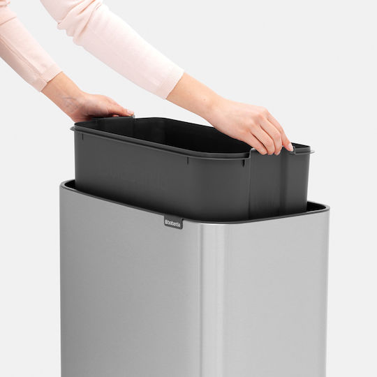 Brabantia Brabantia Mülleimer Für Recycling Metallisch Push Matt 33l