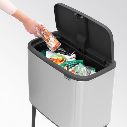Brabantia Brabantia Mülleimer Für Recycling Metallisch Push Matt 33l
