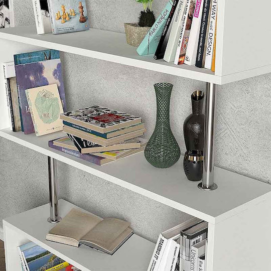 Bibliotecă Sunrise Albă 90x25x129cm