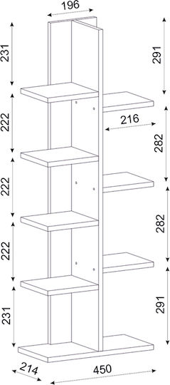 Bibliothek Tree Weiß 45x21.4x113cm