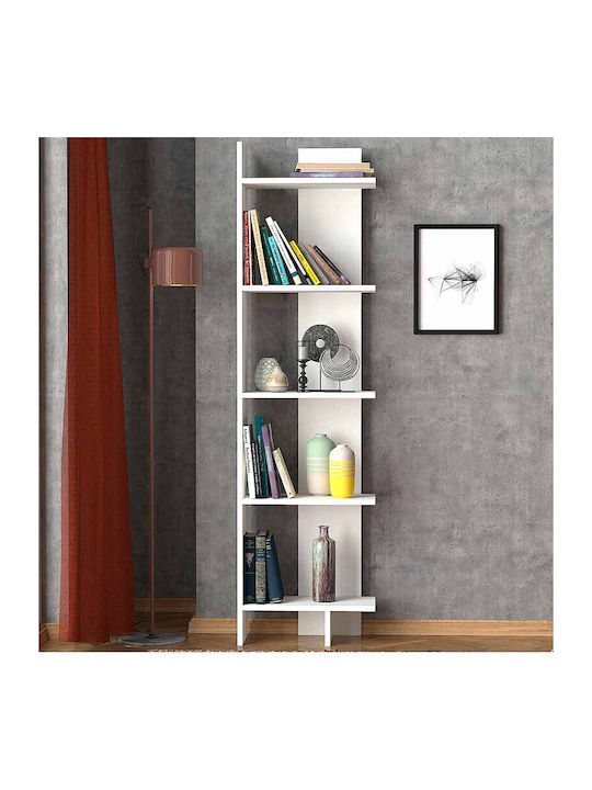 Bookcase Perla White 48x22x170cm