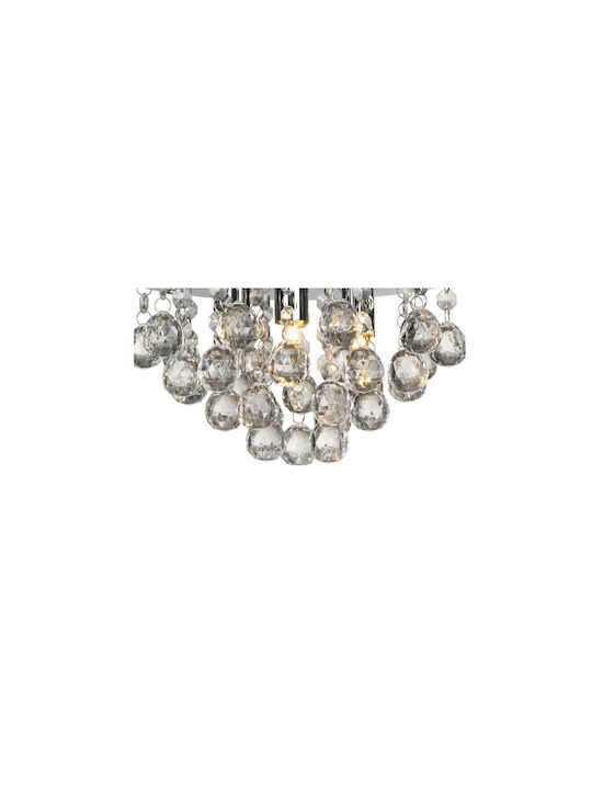 Aria Trade Modern Ceiling Light with Socket G9 with Crystals 25pcs Silver