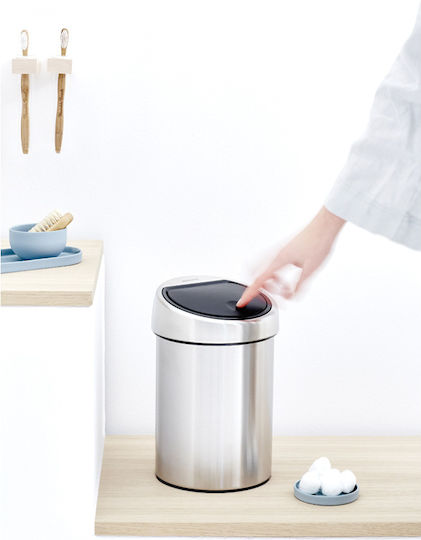 Brabantia Кошче Touch Bin за Боклук от Неръждаема Стомана Тласък Матирана Стомана FPP 3л
