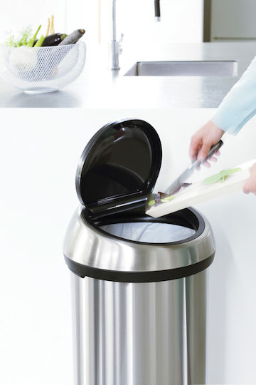 Brabantia Κάδος Touch Bin Απορριμμάτων από Ανοξείδωτο Ατσάλι Push Matt Steel 60lt