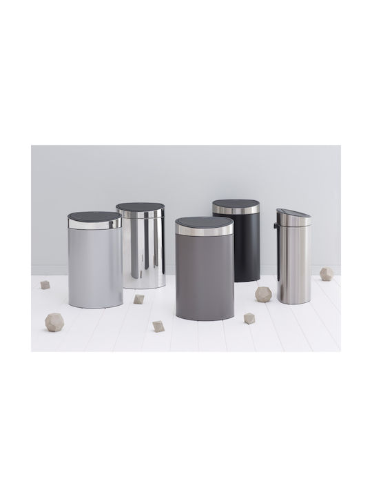Brabantia NewIcon Stainless Steel Waste Bin 40lt Matt Steel