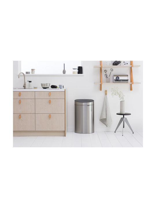 Brabantia NewIcon Stainless Steel Waste Bin 40lt Matt Steel