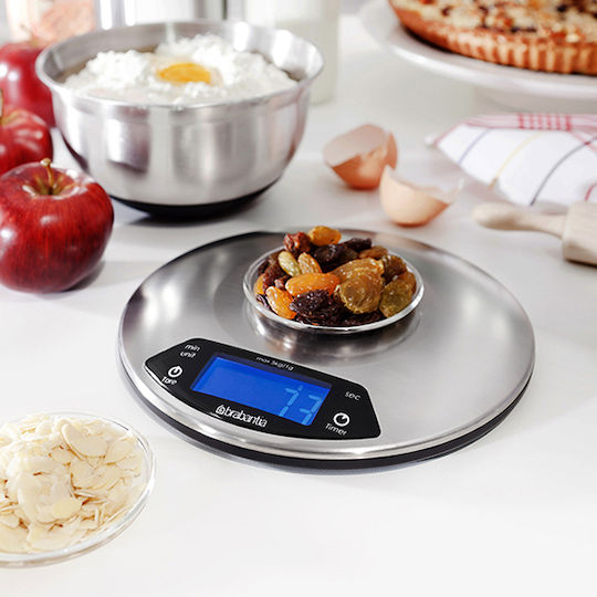 Brabantia Matt Steel Ψηφιακή Ζυγαριά Κουζίνας έως 5kg Λευκή