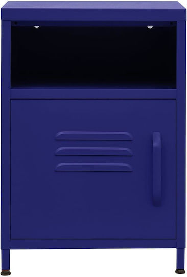 Metallic Bedside Table Ναυτικό Μπλε 35x35x51cm